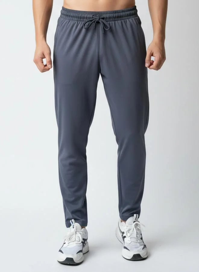 Clans&Hans Men Grey Plain Lycra Track Pants